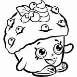 Blueberry Coloring Pages Muffin Shopkins Mini sketch template