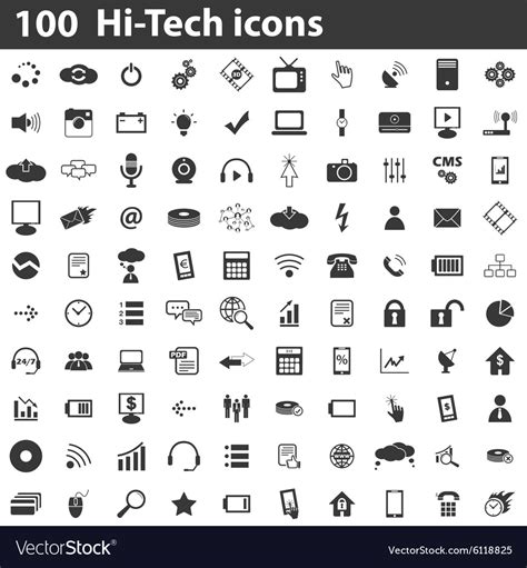 tech icons set royalty  vector image