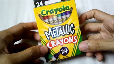 review crayola metallic crayons youtube