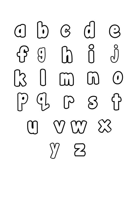 printable lowercase bubble letters alphabet stencils freebie