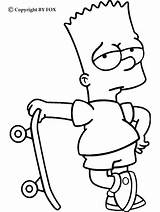 Bart Coloring Pages Simpsons Skateboarding Skate Skateboard Color Print King Simpson Hellokids Kids Coloriage Colorear Dibujos sketch template