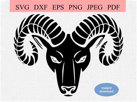 geometric ram head svg dxf eps cool abstract aries design etsy canada
