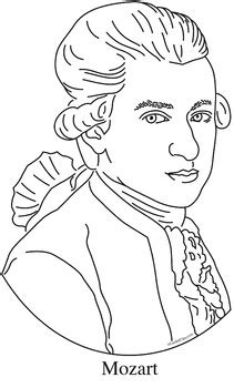 mozart clip art coloring page  mini poster  cordial clips tpt