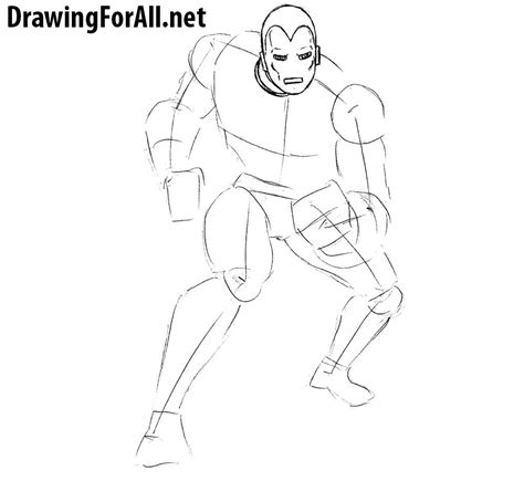 how to draw classic iron man