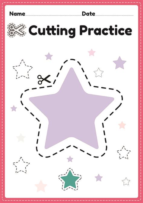 cutting practice kids worksheet practice activity rainbow printables