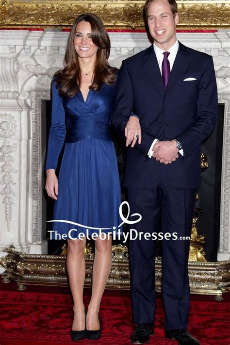 Kate Middleton Iconic Navy Blue Engagement Dress For Sale
