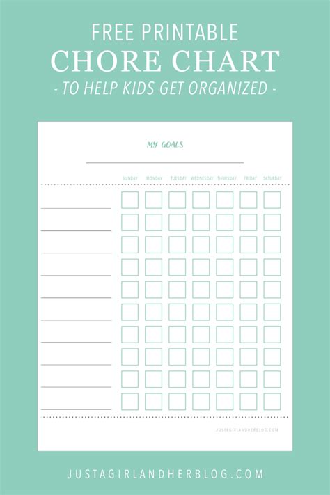 printable chore charts   kids  organized printable