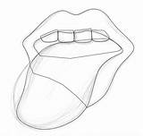 Tongue Mouth Stones Coloring Rolling Template Trace Colour Lips Sketch Inspired Illustration Create Line sketch template