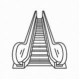 Icon Escalator Stairs Staircase Transportation Device Moving Travel Editor Open sketch template