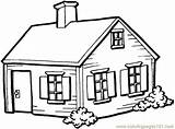 House Houses Coloring Small Pages Printable Village Color Clipart Cabin Architecture sketch template