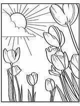 Coloring Spring Pages Kids Easter Print Printable Color Sheets Field Tulip Colouring Mandala Flower Printables Tulips Cherry Parents Adults Cactus sketch template