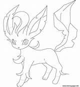 Coloring Leafeon Pokemon Pages Printable sketch template