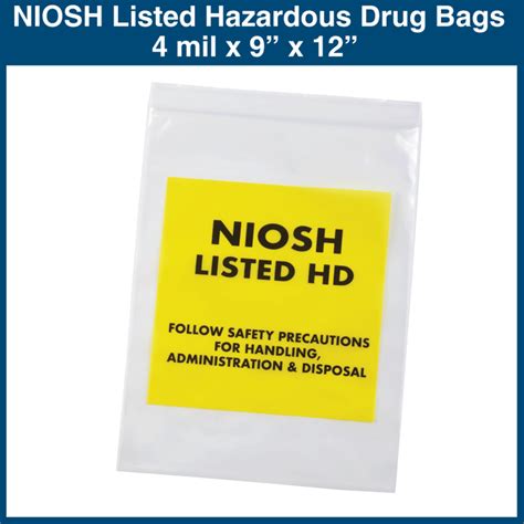 niosh listed hazardous drug bags