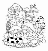 Doodle Mushroom Vector Premium sketch template