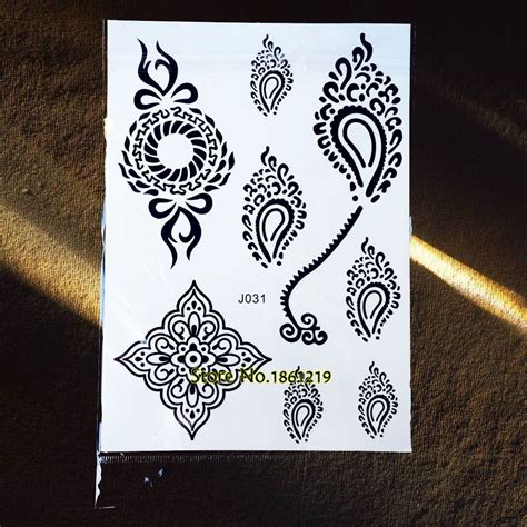 1pc good quality henna temp metallic tattoo stickers creative girl