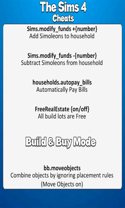 all sims 4 cheat codes amazon ca appstore for android
