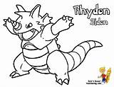 Pokemon Rhyhorn Pages Coloring Rhydon Colouring Smooth Book Colorin sketch template