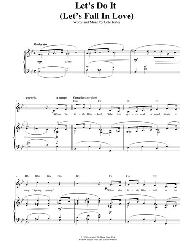 let s do it let s fall in love guitar and piano and voice sheet music by