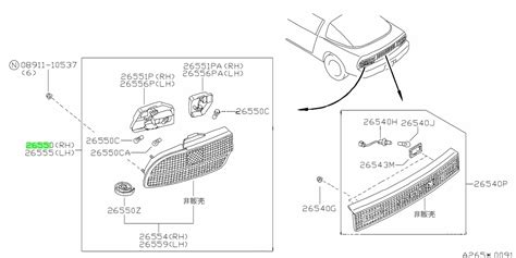 buy genuine nissan bf   lamp assembly rear combination rh  nissan sx