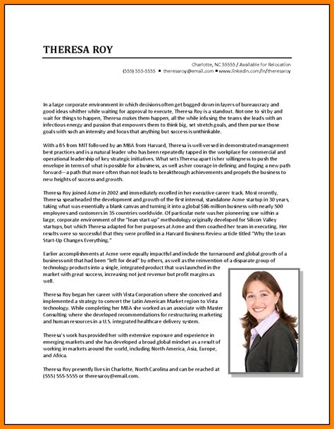 student biography template
