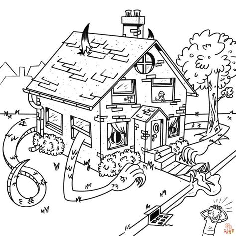 monster house coloring pages  printable  easy