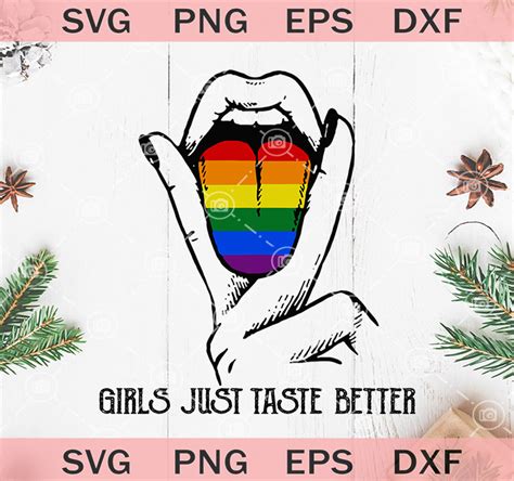 Girls Just Taste Better Svg Rainbow Lips Svg Lgbt Color Svg Lesbian