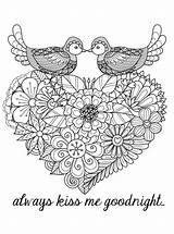 Coloring Pages Valentines Adult Valentine Printable Adults Heart Moeilijk Kleurplaten Birds Valentijn Hearts Colouring Color Abstract Paisley Flower Printables Detailed sketch template