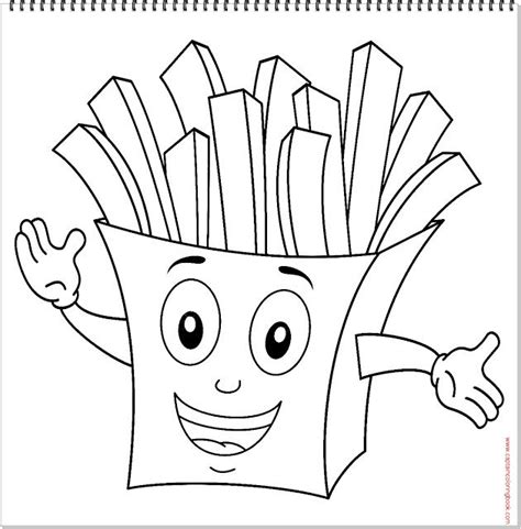 french fries character coloring page coloring page coloring pages
