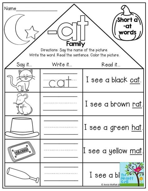 worksheets  toddlers age       word family activities