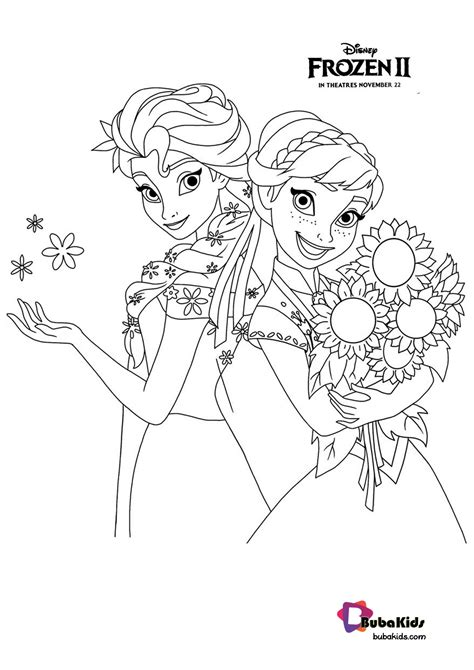 frozen  princess anna elsa coloring page bubakidscom
