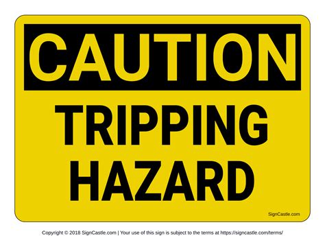 trip hazard signs poster template