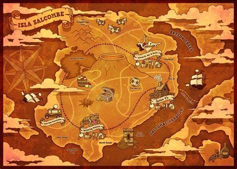 treasure map illustration  littleboyblack  deviantart