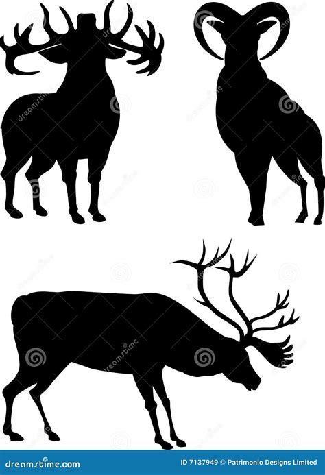 deer silhouettes stock illustration illustration  silhouette