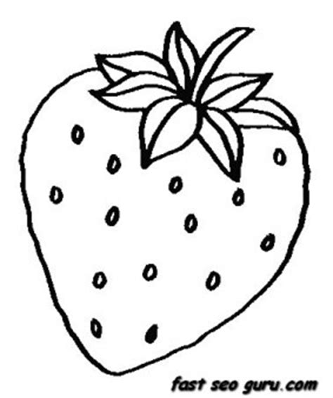 printable fruits strawberry coloring pages  kids coloring pages
