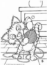 Cat Coloring Pages Felix Ball Wool Its Color Colouring Print Getcolorings Visit Kitten Sheets Hellokids sketch template