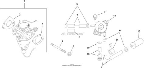 toro aprp lx lawn tractor  sn ab parts diagram  fuel system