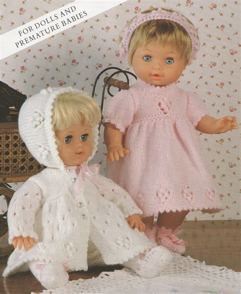 dolls clothes  knitting pattern    dolly  premature