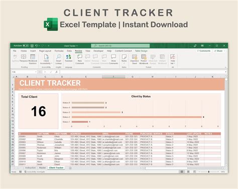 business client tracker  excel client info sheet customer sheet