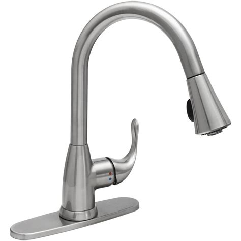 glacier bay market single handle pull  sprayer kitchen faucet  stainless steel hd