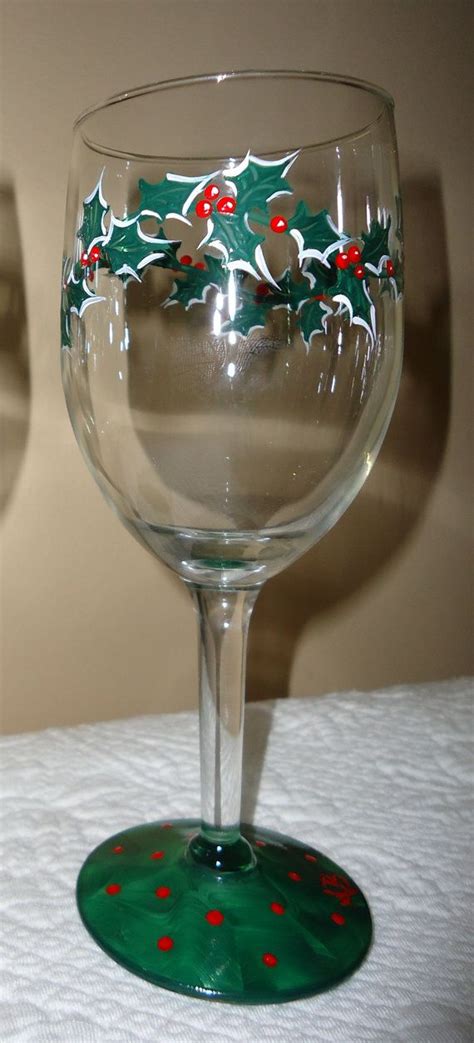 72 Best Painted Wine Glasses Christmas Images On Pinterest Painting