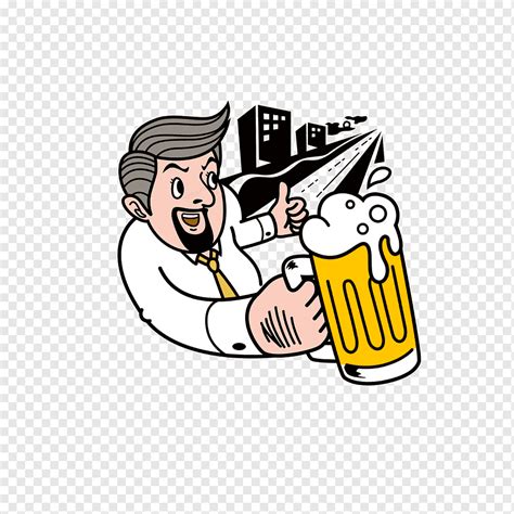 ilustracao de desenho animado bebendo cerveja segure uma cerveja grande por favor texto mao