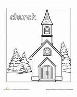 Coloring Church Pages Kids Places Community Education Bible Building Christmas Preschool Drawing Colouring Adult Color Templates Printable School Sheets Crafts sketch template