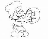 Baker Smurf Coloring Printable sketch template