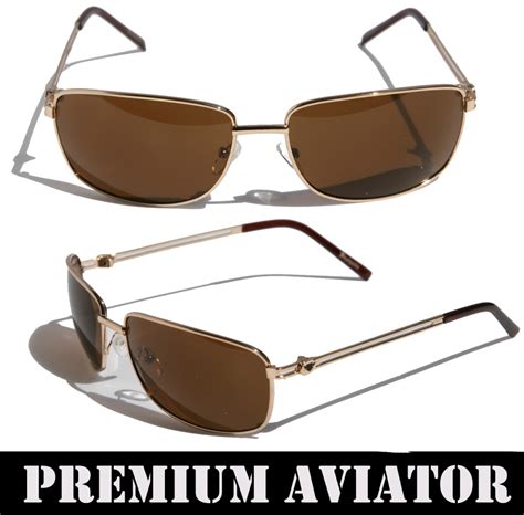 mens premium rectangle aviator sunglasses metal frame insignia vegas
