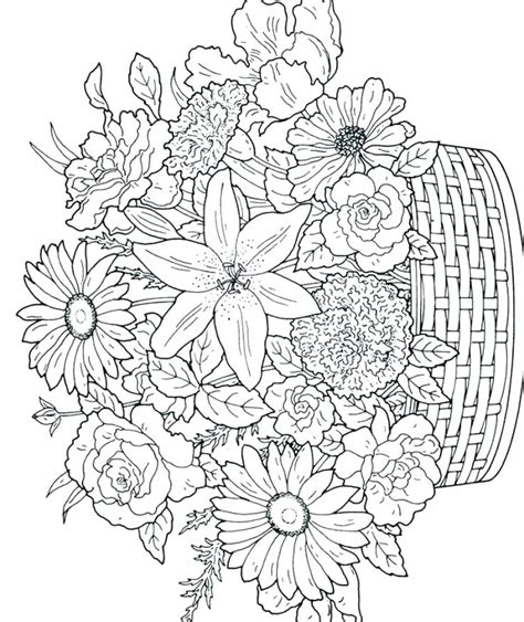 flower arrangement coloring pages  getcoloringscom  printable