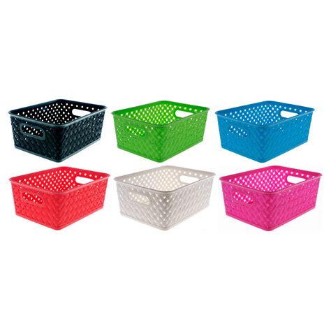 small plastic woven basket assorted colours dollarama
