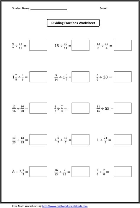 dividing mixed numbers worksheet