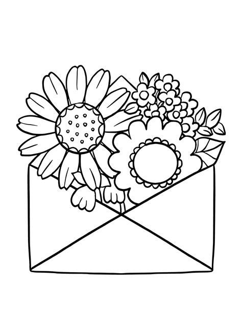 stunning flower coloring page  kids  adults coloring home