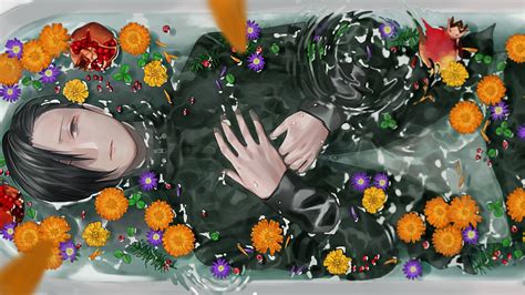 jujutsu kaisen  bathtub  flowers  fruits
