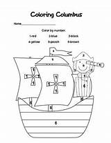 Columbus Christopher Color Number sketch template